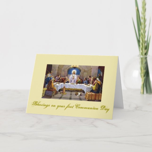 Tarjeta Primera Santa Comunión - por las felicitaciones - (Anverso)