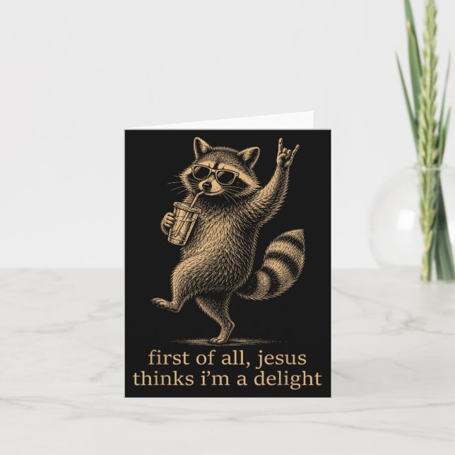 Tarjeta Primero De Jesús Piensa Que Un Mapache Es Un Delic (Anverso)