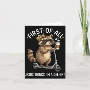 Tarjeta Primero De Jesús Piensa Un Diseño De Mapache Delic