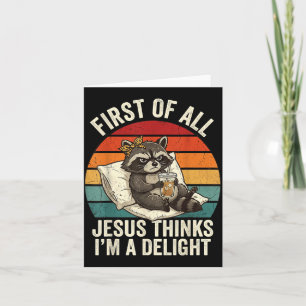 Tarjeta Primero De Jesús Piensa Un Diseño De Mapache Delic