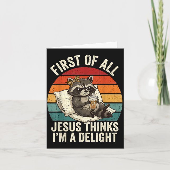 Tarjeta Primero De Jesús Piensa Un Diseño De Mapache Delic (Anverso)