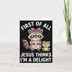 Tarjeta Primero De Jesús Piensa Un Diseño De Mapache Delic