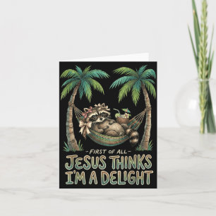 Tarjeta Primero De Jesús Piensa Un Diseño De Mapache Delic