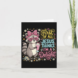 Tarjeta Primero De Jesús Piensa Un Diseño De Mapache Delic