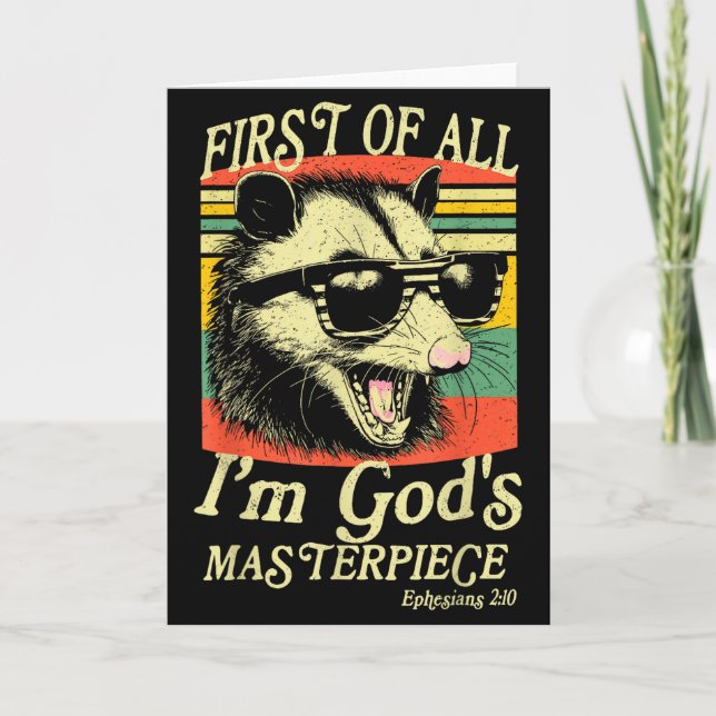 Tarjeta Primero De Todo Soy El Mapache Maestro De Dios Ver (Anverso)