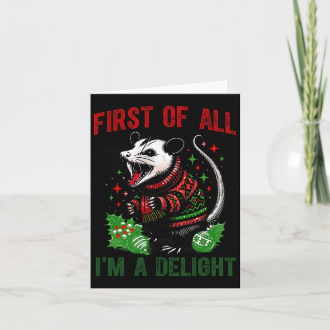 Tarjeta Primero que nada soy una deliciosa zarigüeya sarcá (Anverso)