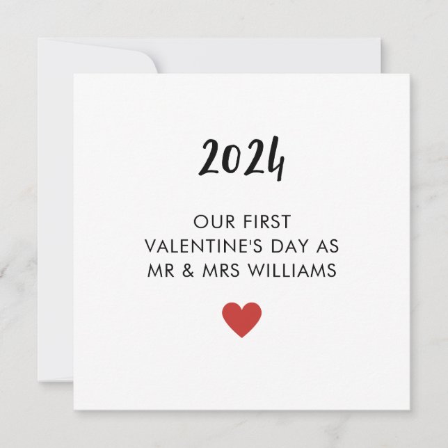 Tarjeta Primero Valentines Casados Como El Sr. Y La Sra. C (Anverso)