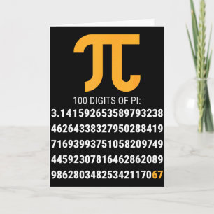 Tarjeta Primeros 100 Dígitos De Pi 67 Frikis Geeks Profeso