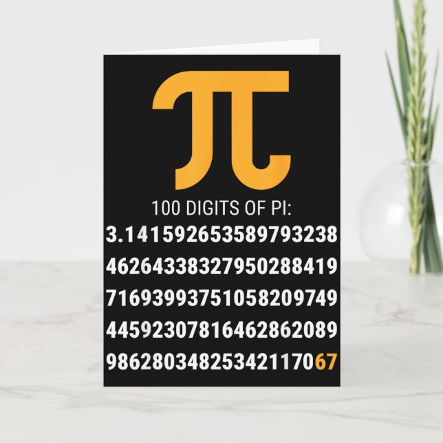 Tarjeta Primeros 100 Dígitos De Pi 67 Frikis Geeks Profeso (Anverso)