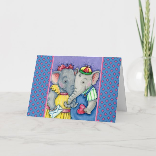 Tarjeta PRIMEROS AMORES DE ELEFANTES BEBÉS, PAquidermos AD (Anverso)