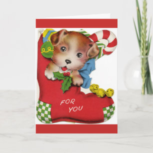 Tarjeta Primeros cachorros de Navidad