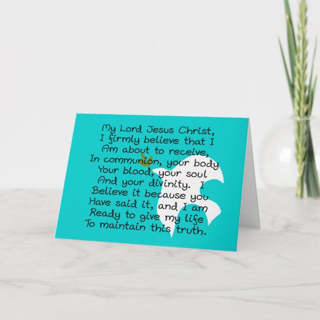 Tarjeta Primeros regalos del Día de la Santa Comunión (Anverso)