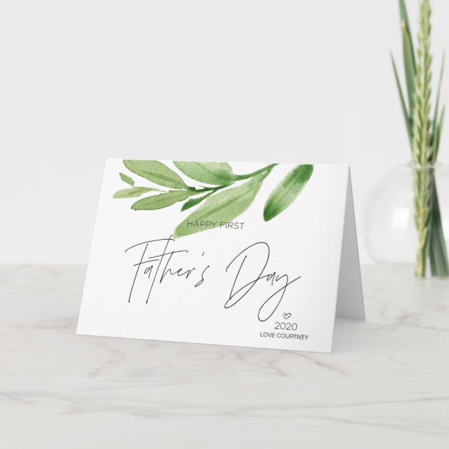 Tarjeta Primeros regalos del Día del Padre para nuevo papá (Anverso)