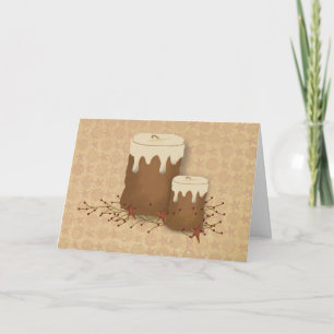 Tarjeta Primitive Candles Birday Card