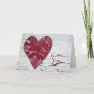 Tarjeta Primitive Heart and Wood, te amo
