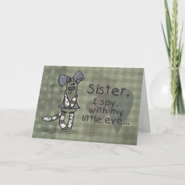 Tarjeta Primitive Kitty Familia Específica Cumpleaños (Anverso)
