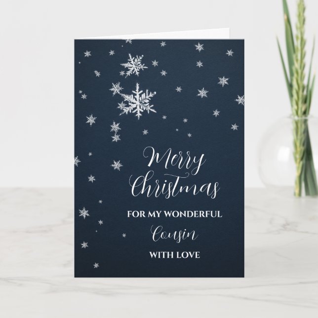 Tarjeta Primo de nieve moderna Feliz Navidad (Anverso)