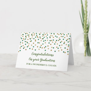 Tarjeta Primo de Oro Verde Felicitaciones Graduación