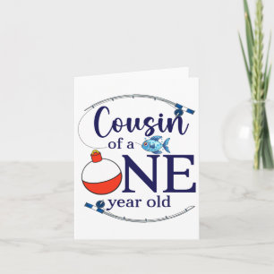 Tarjeta Primo Del Gran Niño Pesquero Primer Cumpleaños O