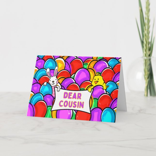 Tarjeta Primo Eggys de Pascua Bunny and Chick (Anverso)