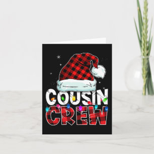 Tarjeta Primo Equipo de Navidad Búfalo Rojo Cuadros Pijama