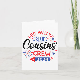 Tarjeta Primo Equipo Rojo Blanco Y Azul 4 De Julio Familia