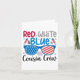 Tarjeta Primo Equipo Rojo Blanco Y Azul 4 De Julio Niños E