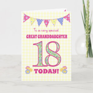 Tarjeta Primrose de cumpleaños número 18 de la gra