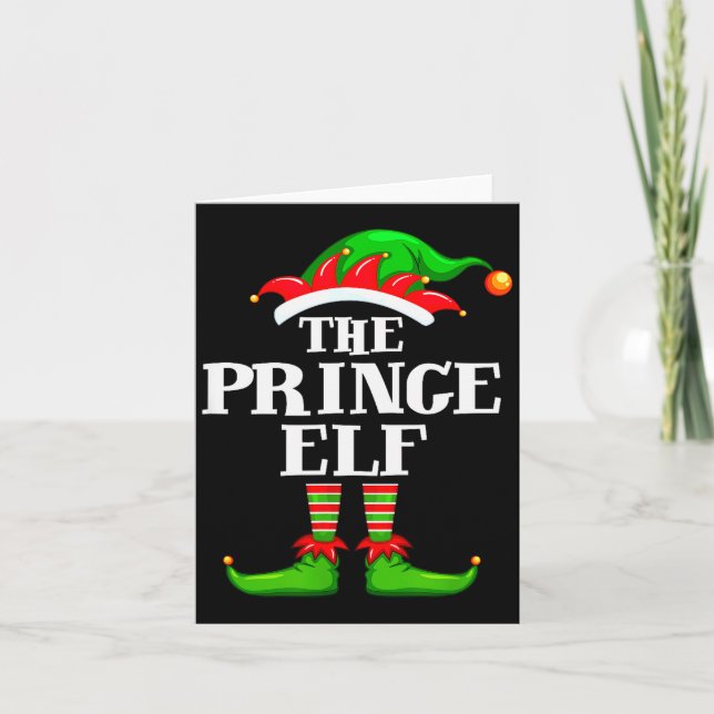 Tarjeta Prince Elf Matching Family Group Christmas Party P (Anverso)