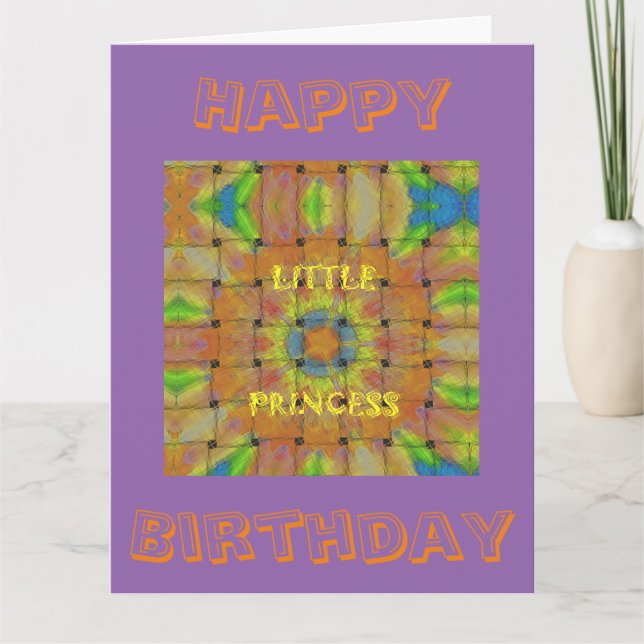 Tarjeta Princesa asombrosa del feliz cumpleaños pequeña (Anverso)