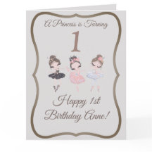 Princesa Ballerinas Rosa Gris Primer cumpleaños