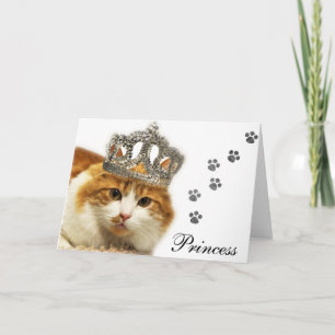Tarjeta Princesa Card del naranja del rescate del gato de