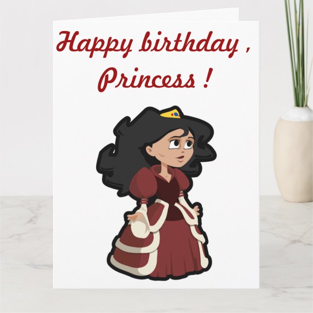 TARJETA PRINCESA DE BONITO "FELIZ CUMPLEAÑOS" (Anverso)