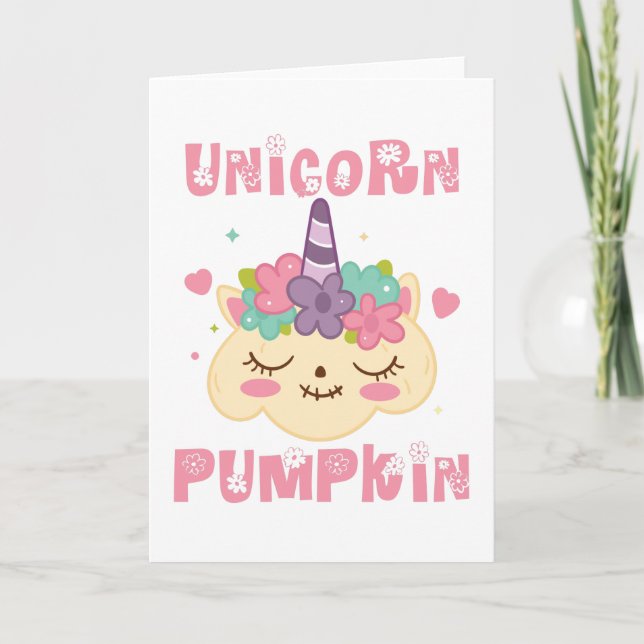 Tarjeta Princesa de calabaza de unicornio (Anverso)
