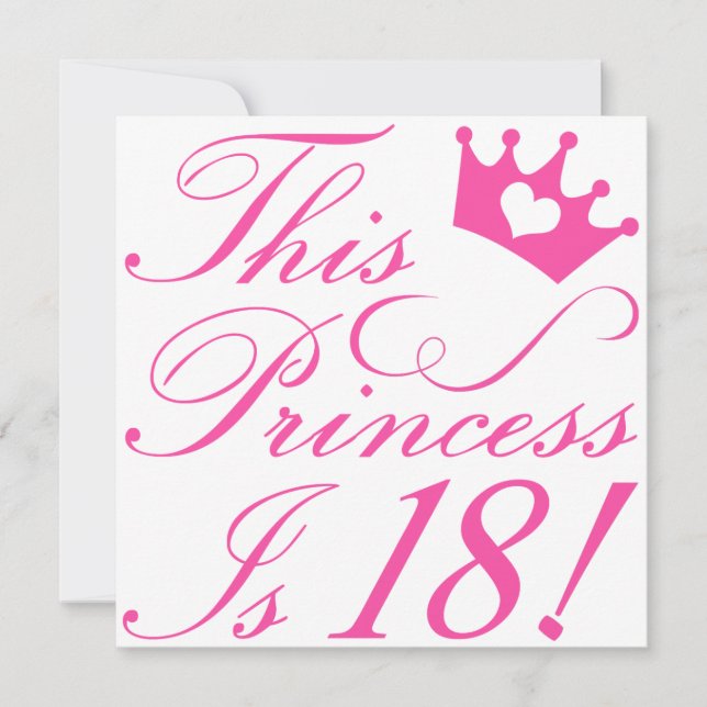 Tarjeta Princesa de Cumpleaños 18 (Anverso)