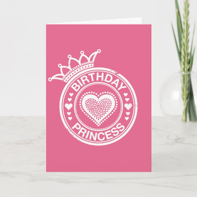 Tarjeta Princesa de Cumpleaños -Blanca- (Anverso)