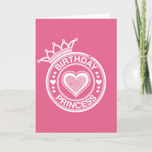 Tarjeta Princesa de Cumpleaños - Blanco-