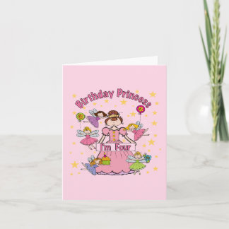 Tarjeta Princesa de cumpleaños soy Cuatro camisetas y rega