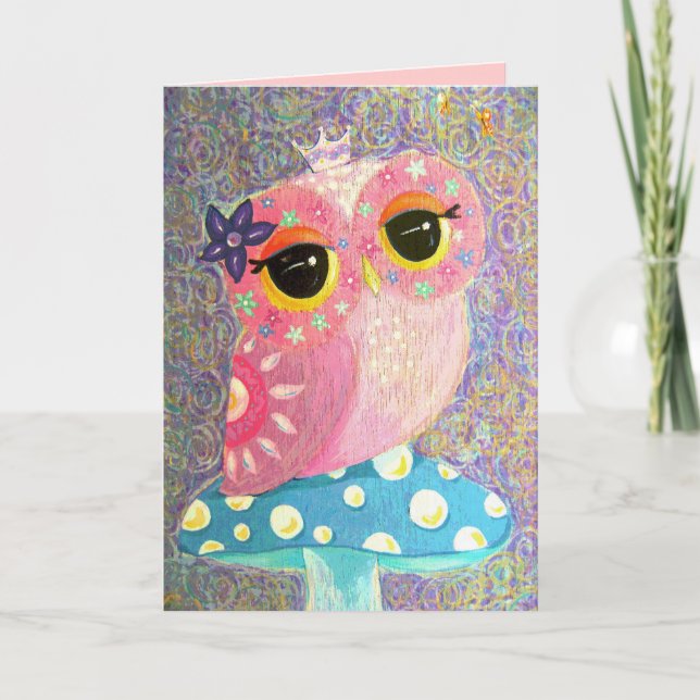 Tarjeta Princesa de hadas Card del búho (Anverso)