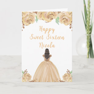 Tarjeta Princesa de pelo marrón dulce 16