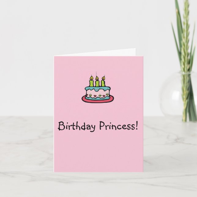 Tarjeta Princesa del cumpleaños (Anverso)