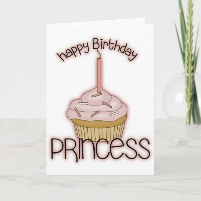 Tarjeta Princesa del feliz cumpleaños (Anverso)