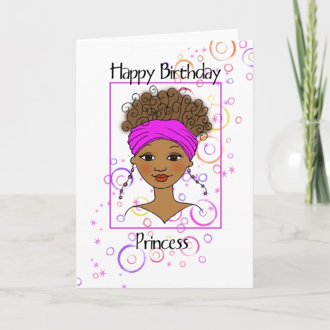 Tarjeta Princesa feliz cumpleaños (Anverso)