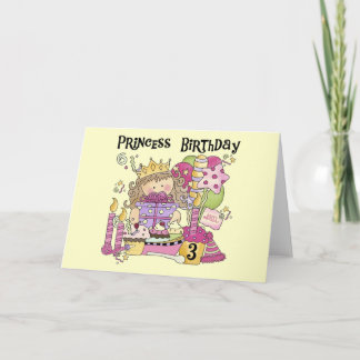 Tarjeta Princesa fiesta 3 camisetas de cumpleaños y regalo