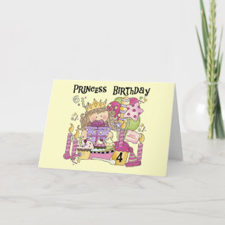 Tarjeta Princesa fiesta 4º camisas de cumpleaños y regalos