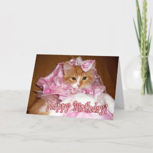 Tarjeta Princesa Gatito Bonita - ¡Feliz Cumpleaños!