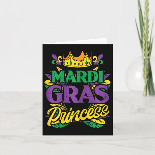 Tarjeta Princesa Mardi Gras Graciosa Mujer del Carnaval Ma (Anverso)