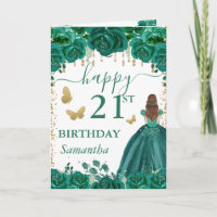 Princesa Pelirroja Cumpleaños con Vestido Verde