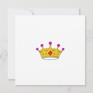 Tarjeta, princesa, príncipe, corona tarjeta linda