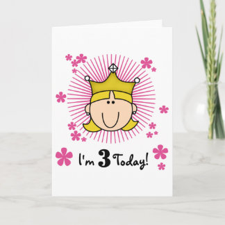 Tarjeta Princesa Rubia 3 camisetas de cumpleaños y regalos